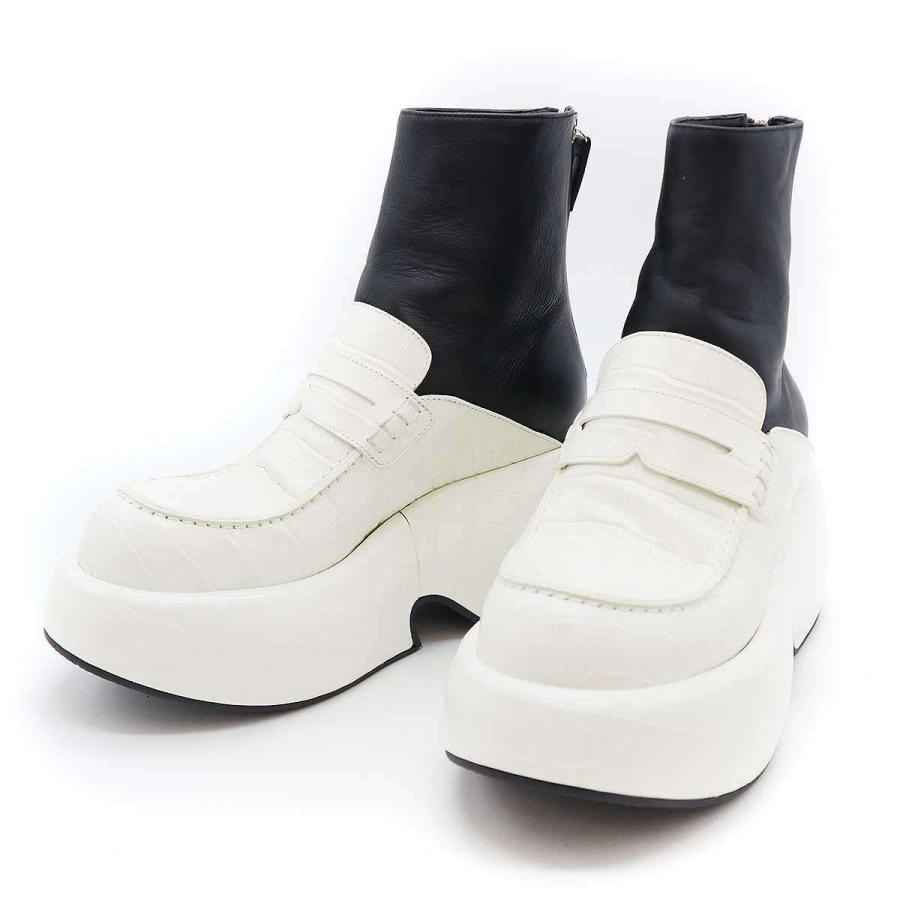 LOEWE（ロエベ） 21AW クロコエンボス ウェッジ ローファーブーツ
