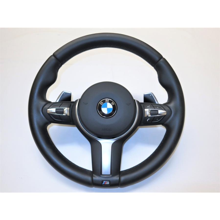 希少パドル付! F30 Mスポーツ 純正 革 ステアリング ハンドル エア