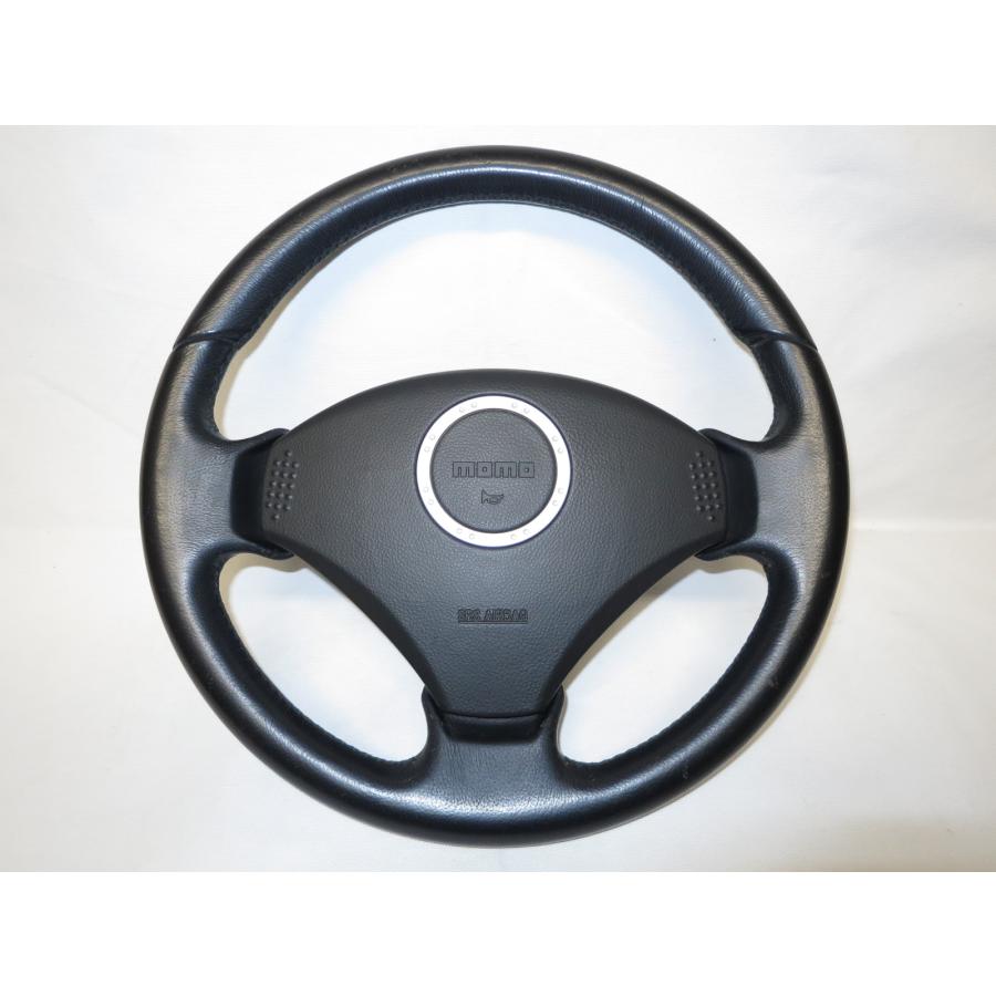 希少SS! ラパン HE21S モモ MOMO 革 ステアリング ハンドル エアバック