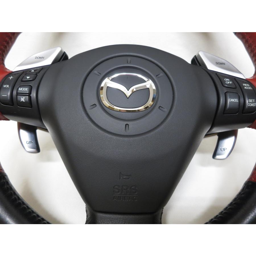 希少! パドル付! RX8 RX-8 SE3P 前期 純正 革 ステアリング ハンドル