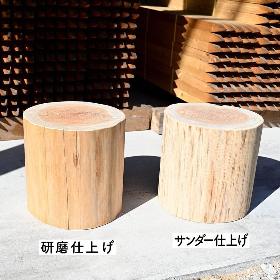 杉丸太（サンダー仕上げ） 椅子 スツール ディスプレイ 約30cm（高さ
