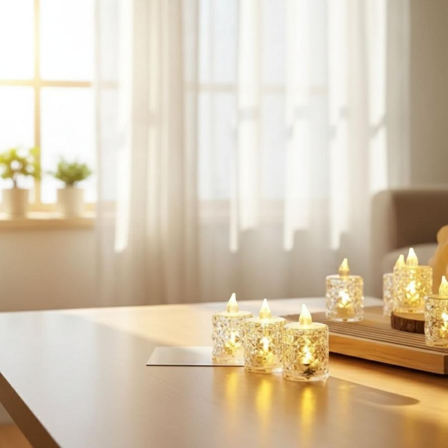 LEDキャンドル 3個セット ティーキャンドル 電池式 ライト 炎なし LED