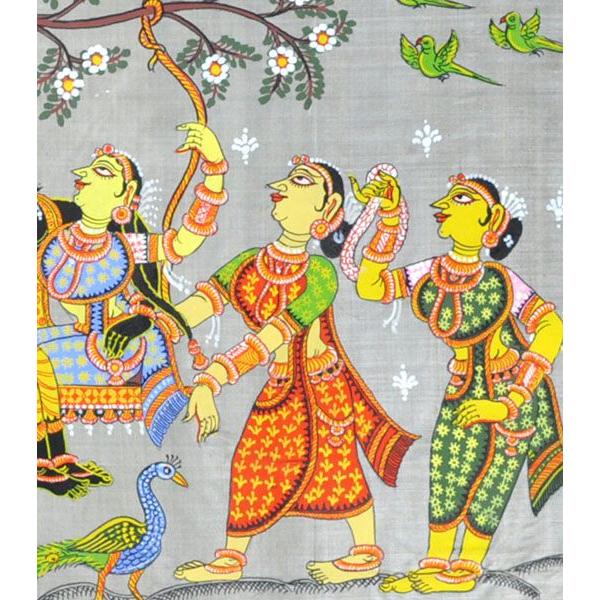 インドの細密画 オリッサ様式のラーダ・クリシュナとゴーピー達 : Five