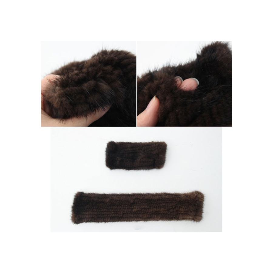 ミンクファー 手袋 20cm アームウォーマー 指なし ミトン手袋