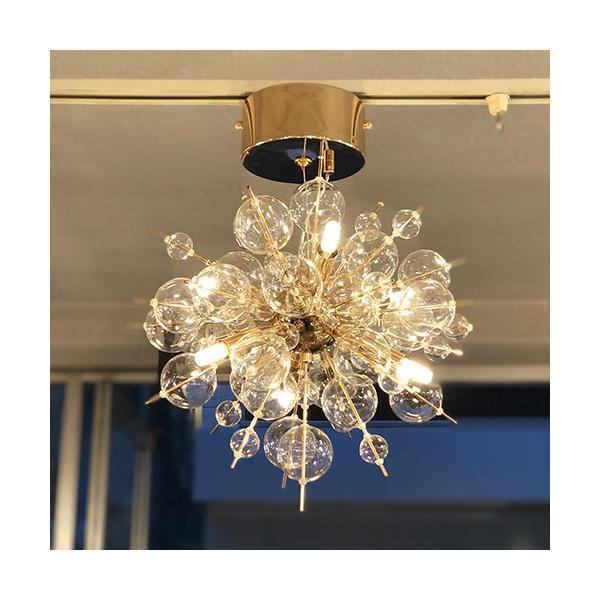 バブルシャンデリア ペンダントライト 6灯 ガラス バブルシャンデリア