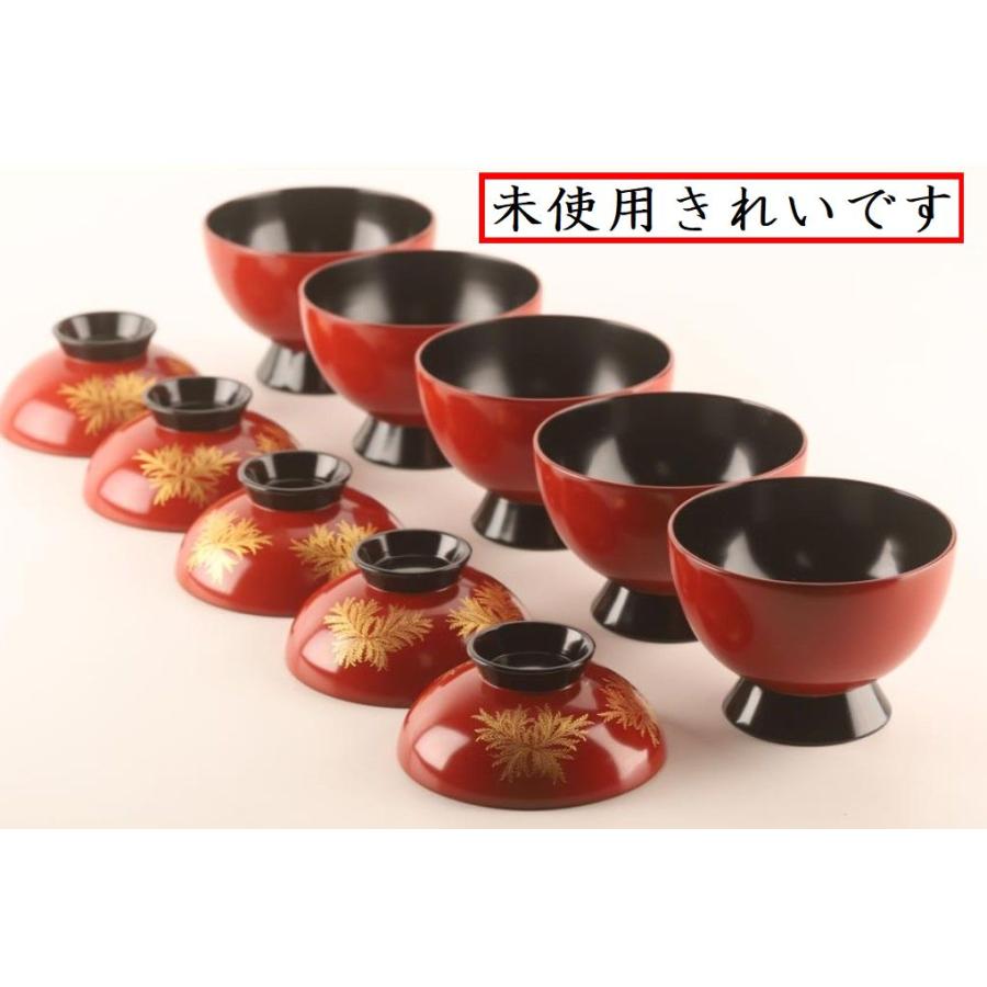 未使用 輪島塗 しのぶ草 小さいお椀5客 : 蒔絵オンライン - 通販