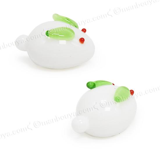 雪うさぎ ガラス細工 かわいい ミニチュア 置物 ゆきうさぎ Mサイズ