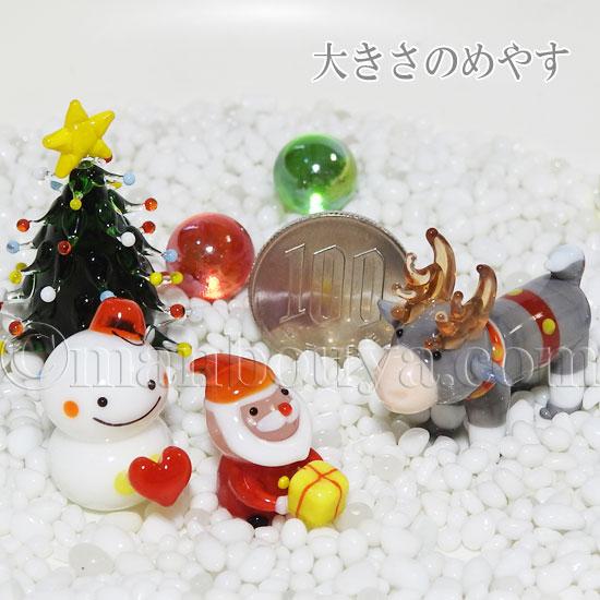 クリスマスツリー ミニチュア ガラス細工 飾り グラススクエア ドット