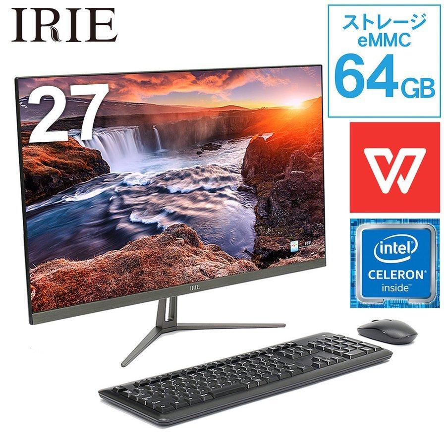 IRIE デスクトップPC Office付き 新品 27インチ 64GB 4GBメモリ