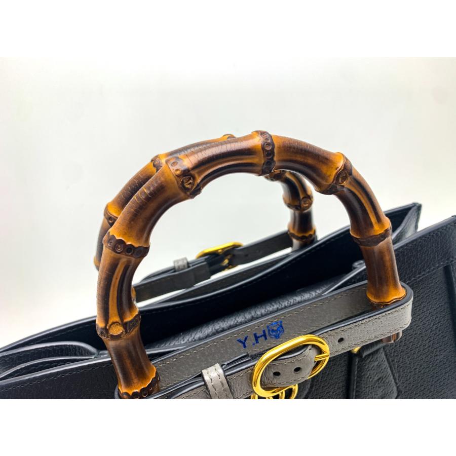 GUCCI グッチ バンブーハンドル 黒 ブラック ダイアナ スモール トート
