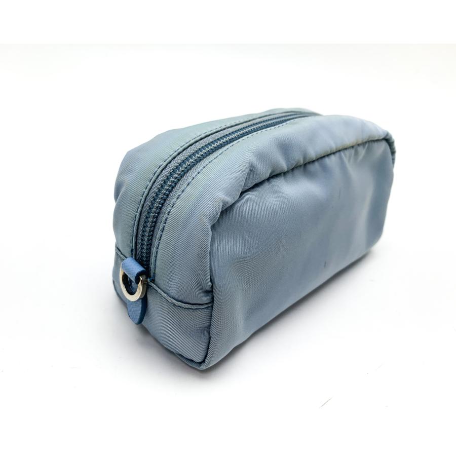 PRADA プラダ 水色 ブルー系 ナイロン ポーチ ブランド 小物入れ 三角