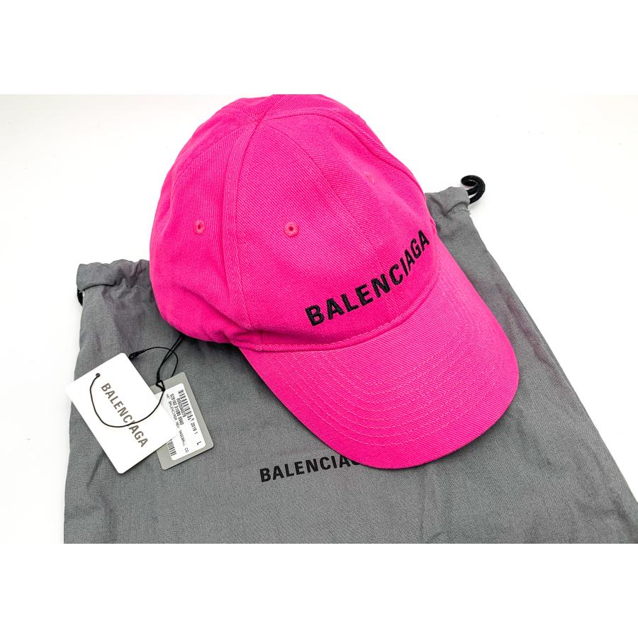 BALENCIAGA（バレンシアガ） ロゴ刺繍 ピンク キャップ 帽子 サイズL