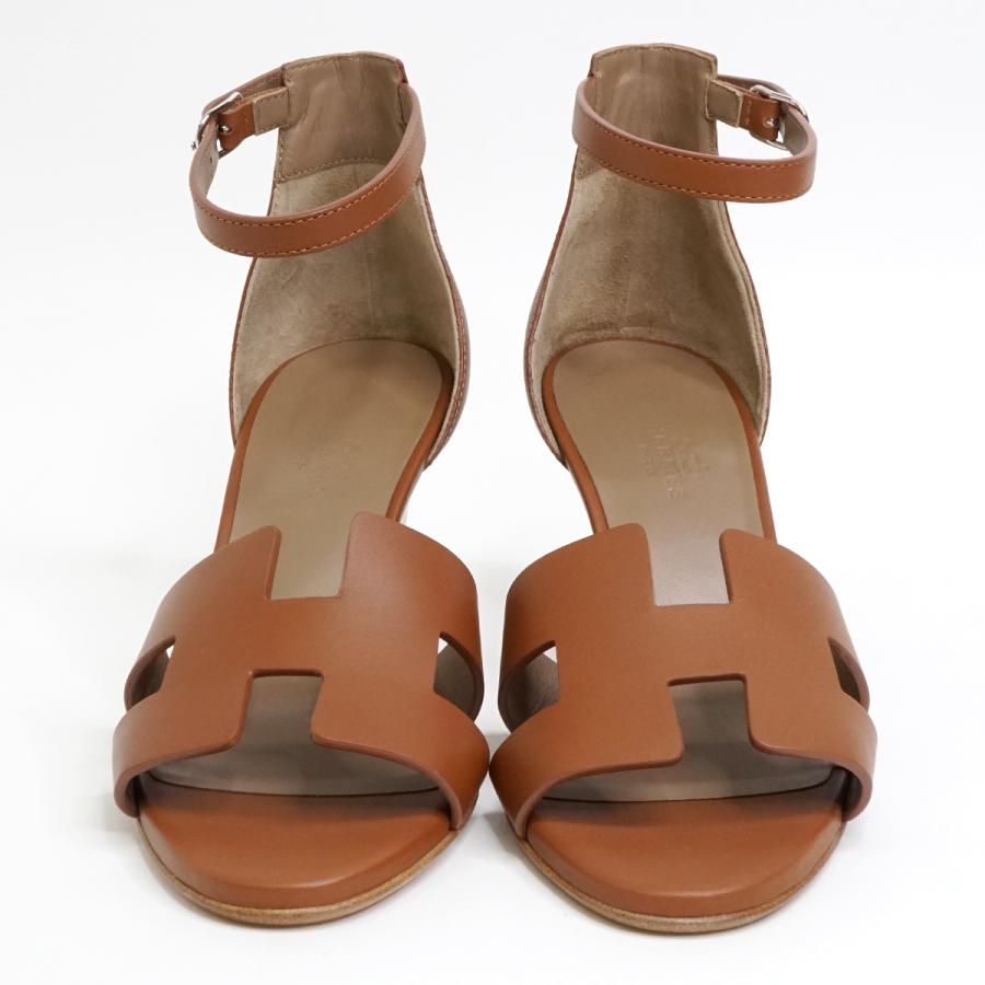 HERMES（エルメス） Hロゴ レジェンド ウェッジソール サンダル レザー