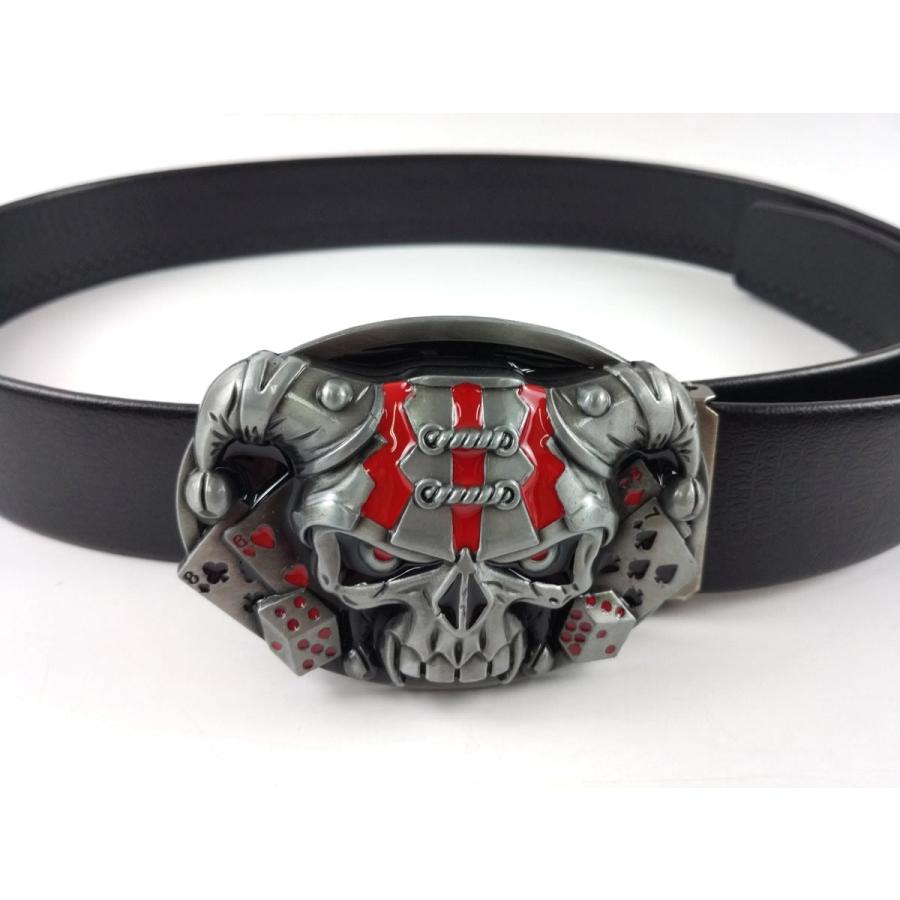スカル バックル ドクロ 骸骨 悪魔 オーバル のみ ベルト無し メタル