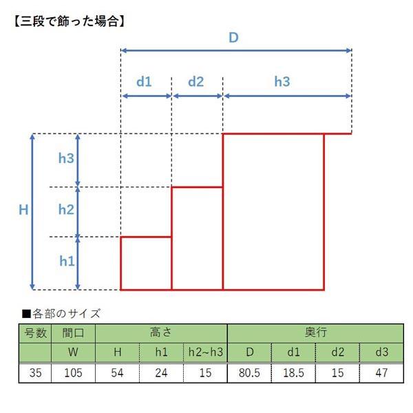 35号 間口105cm 七段・三段兼用 スチール製 ひな壇 （虹） 雛人形用
