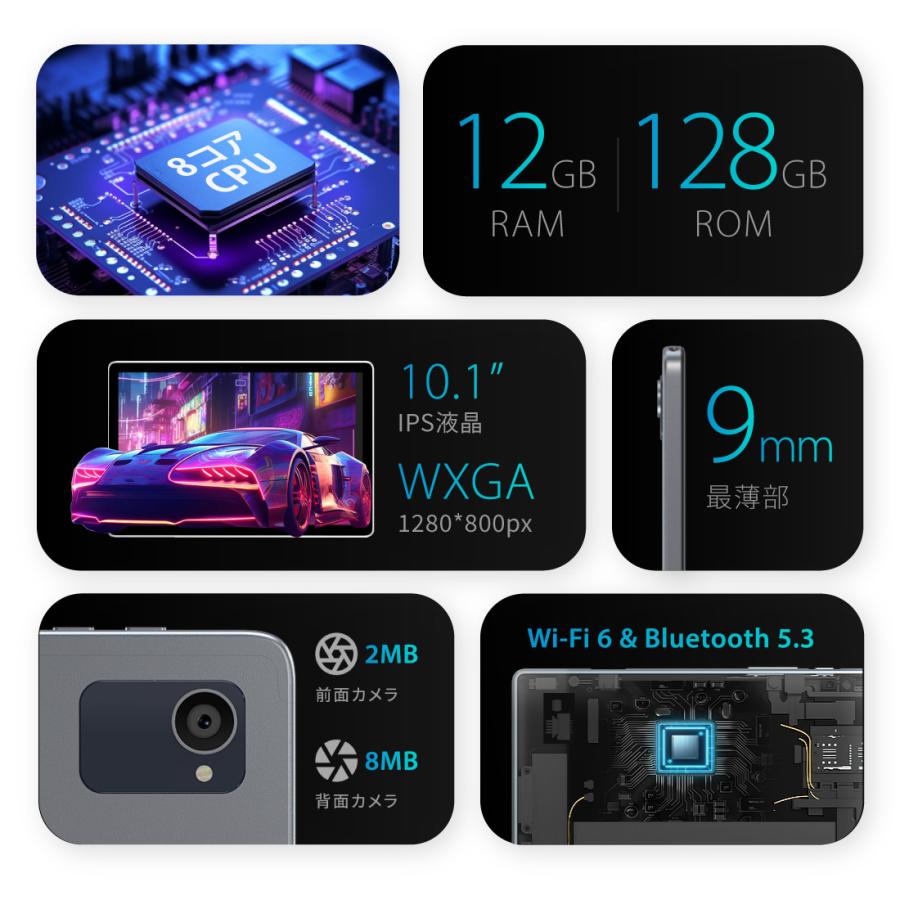 Plimpton タブレット 10インチ wi-fiモデル Android 14 本体 10.1