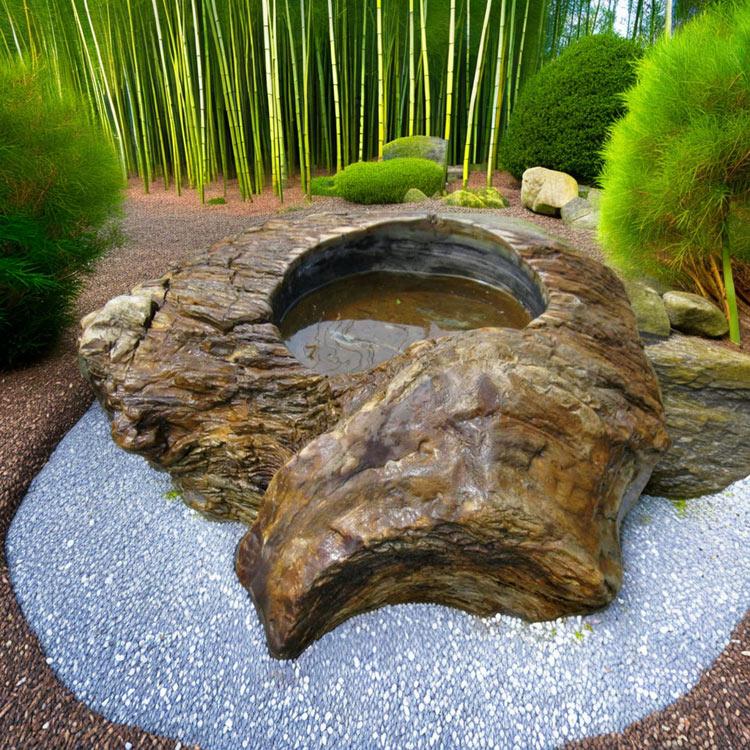 つくばい 珪化木 木化石 手水鉢 水鉢 大きい 庭石 天然石 溜まり石