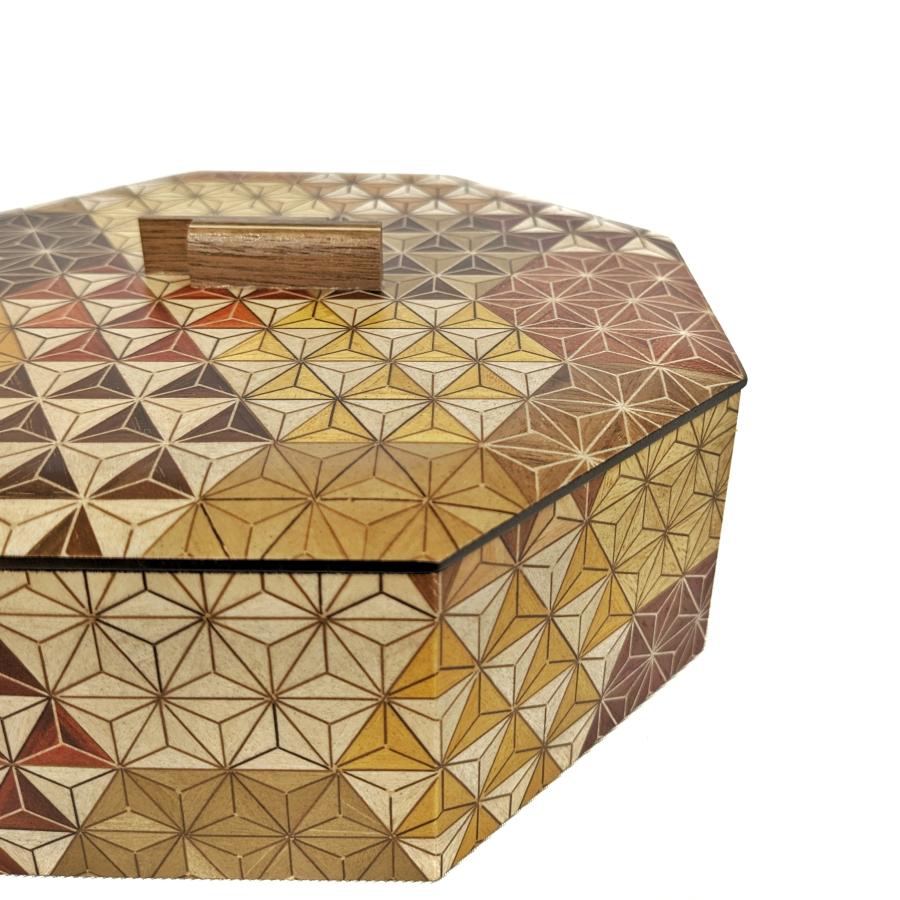 箱根寄木細工 八角の菓子器 麻の葉亀甲柄 収納箱 : MA by So Shi Te