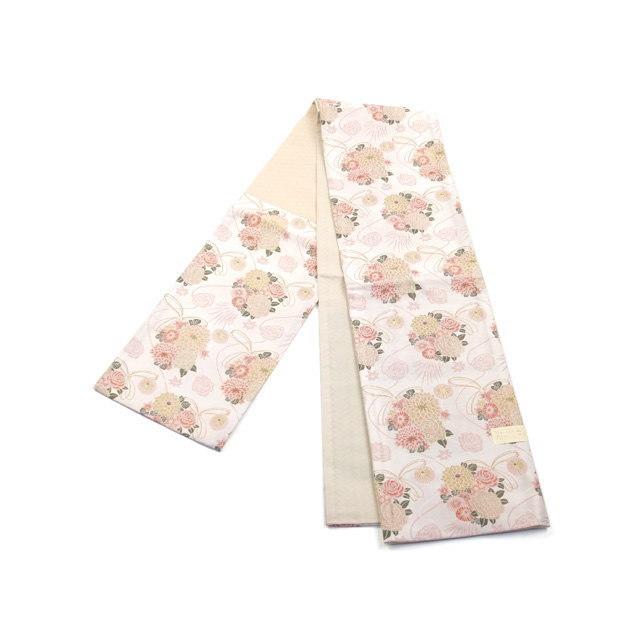 シルック 洗える 袋帯 東レシルック 糸使用 織・花薬玉 薄ピンク 日本
