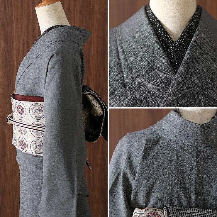 TORAY（東レ） 洗える着物 単衣 街着屋 江戸小紋 鮫小紋 黒色 M L