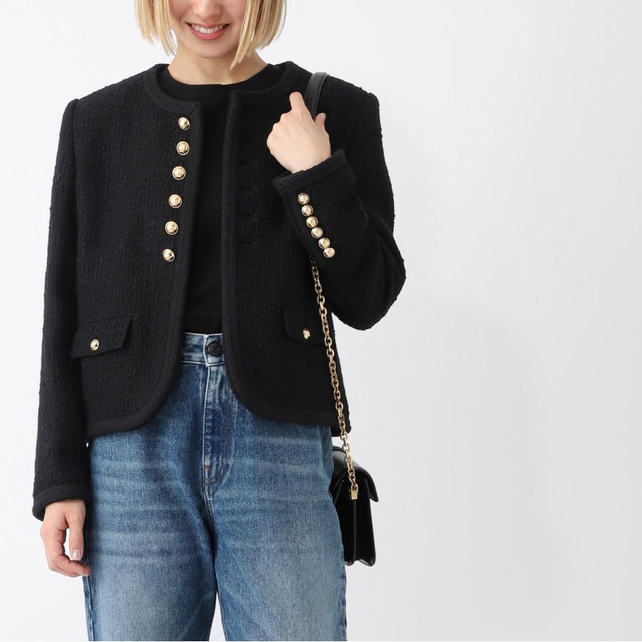 CELINE（セリーヌ） ツイードジャケット ブラック レディース 2v54q