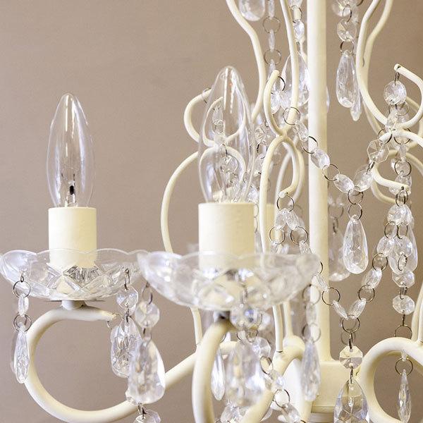 シャンデリア 5灯 LED電球対応 エレガント アンティーク調 E12 水雷型