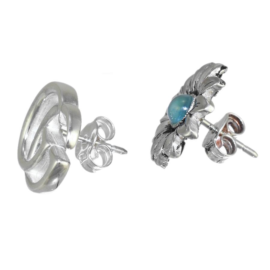 GUCCI（グッチ） ダブルG スタッズ ピアス フラワー ブルートパーズ