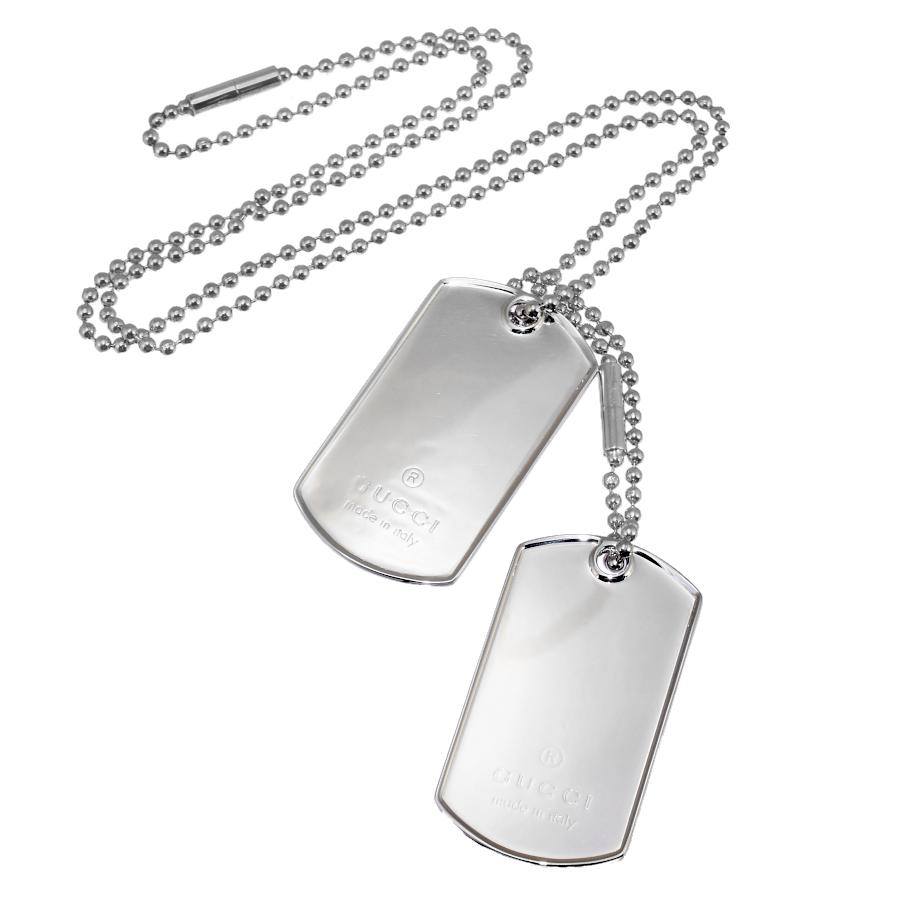GUCCI（グッチ） ドッグタグ ダブル プレート ペンダント ネックレス