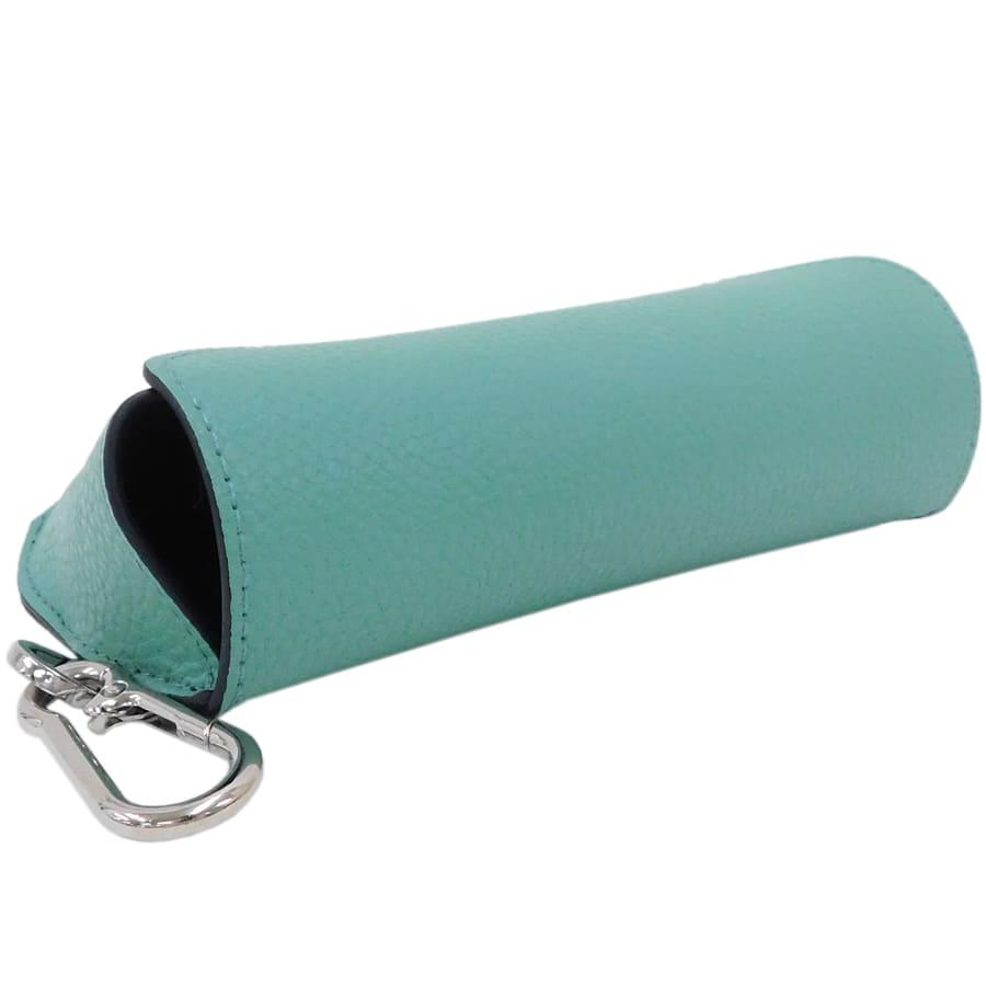 LOEWE（ロエベ） 新品同様 メガネケース グリーン系 レザー フック付き