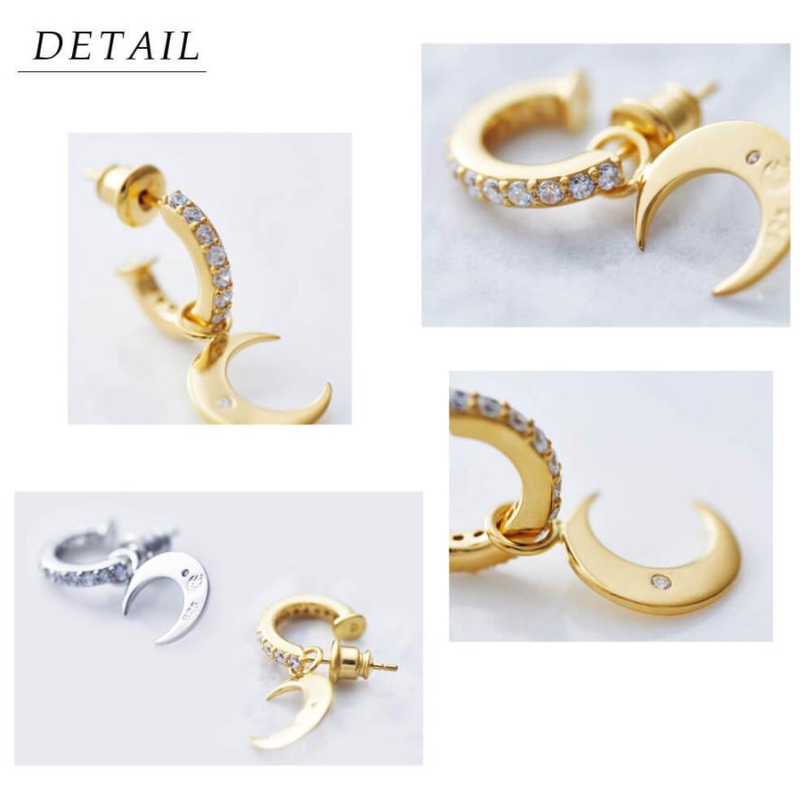 rescent Luna（クレセントルナ）18金シングルピアス 18k rescent Luna