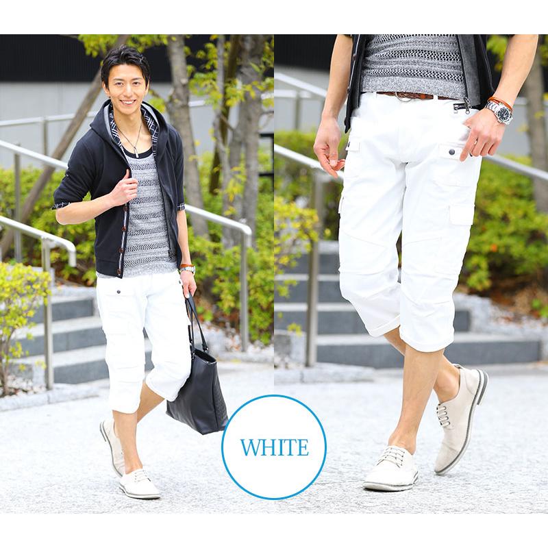 クロップドパンツ 七分丈パンツ メンズ カーゴ 7部丈パンツ ハーフ