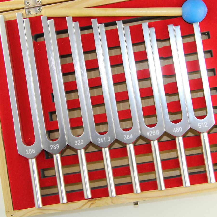 音叉 おんさ チューナー 8本セット「512Hz 〜 256Hz」 ヒーリング 癒し