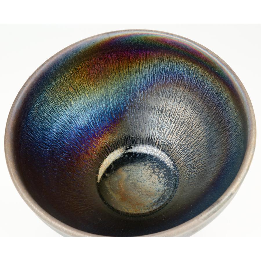 九代長江惣吉『曜々盞』天目茶碗 最上位希少作 共箱 栞 仕覆 中込 柱