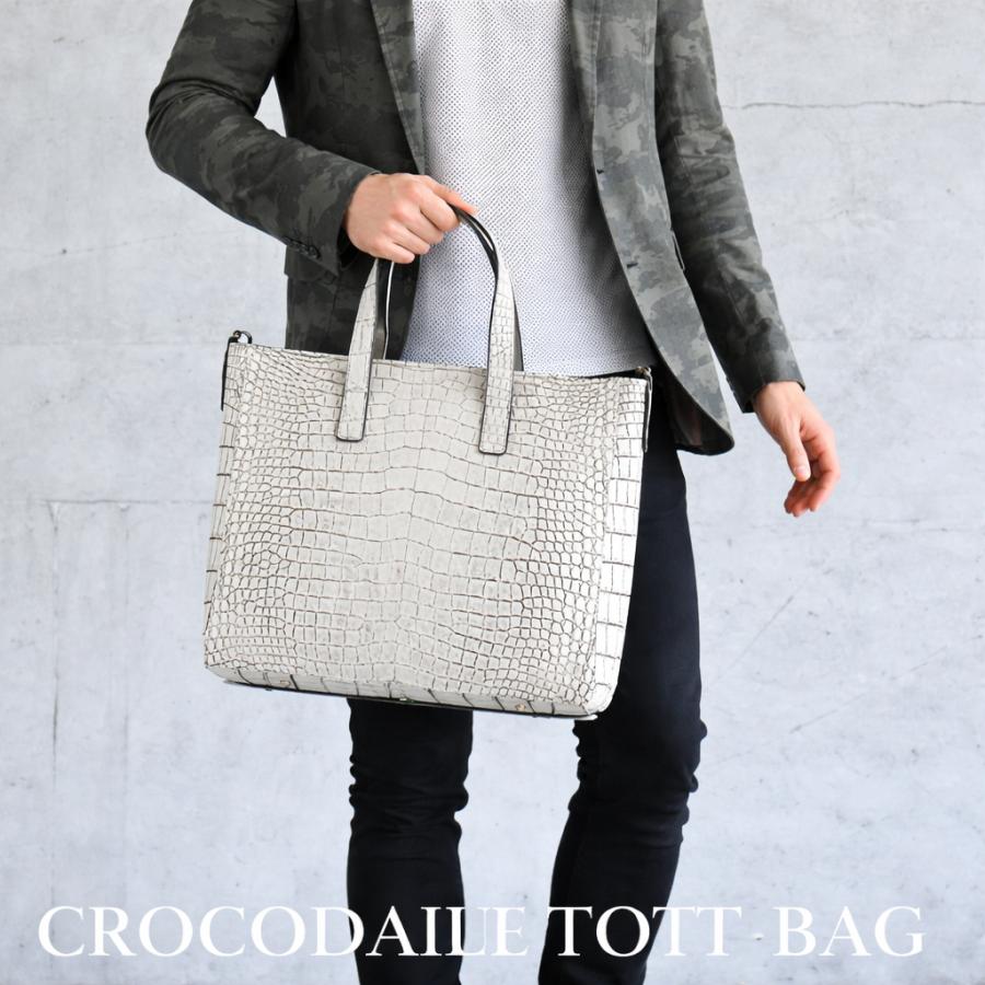 MGSABLE クロコダイル トートバック メンズ ワニ革 鰐革 本物 本革