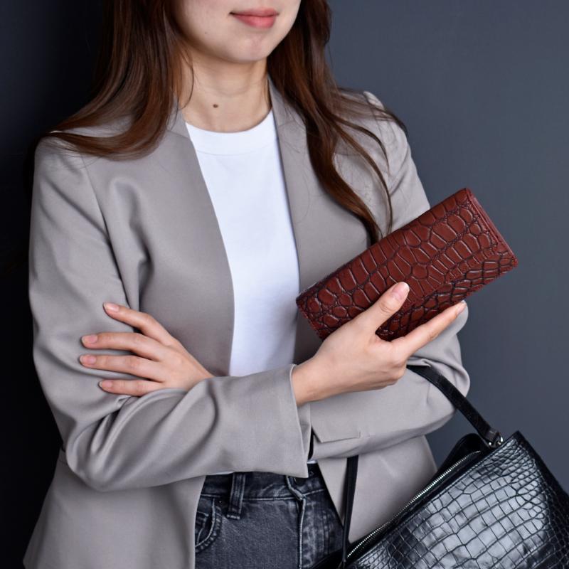 Riamasa（リアマッサ） クロコダイル 長財布 レディース ブランド 薄型