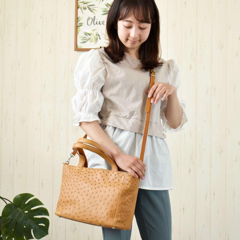 MGSABLE オーストリッチ ハンドバッグ レディース 駝鳥 ダチョウ 本物
