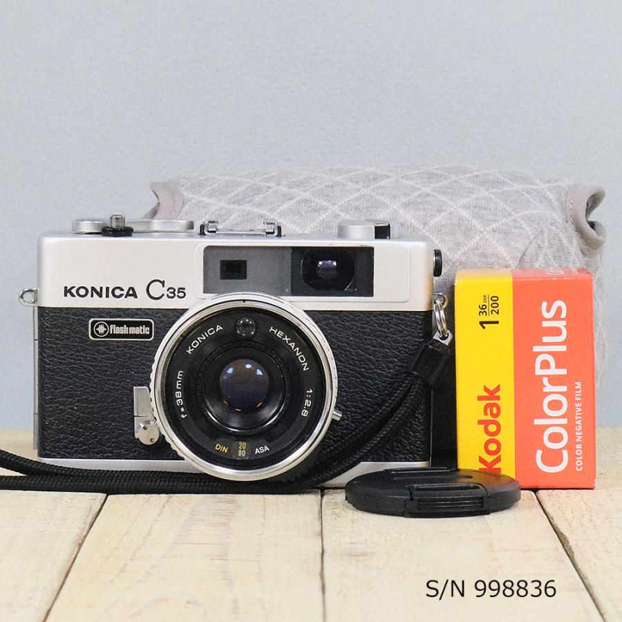 中古】【保証付 】 コニカ KONICA C35 Flashmatic S/N 704485（ケース