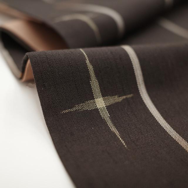 すごい値！米沢琉球紬 着物 正絹 こげ茶 琉球絣 米琉紬 米澤 春 秋 冬