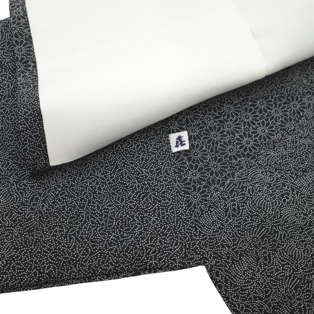 すごい値！ 江戸小紋 リサイクル 着物 正絹 袷 黒 切りばめ柄 菊 花