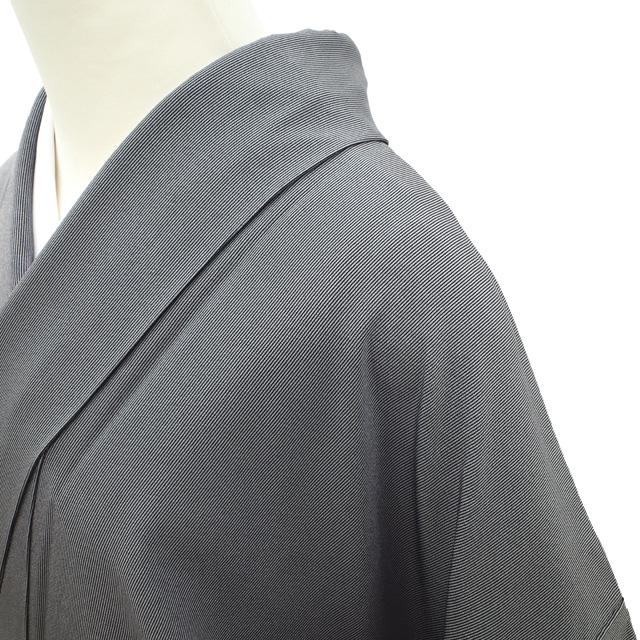 すごい値！ 江戸小紋 リサイクル 着物 正絹 袷 万筋 グレー セミ