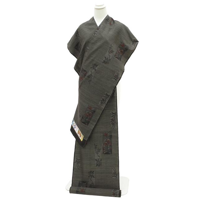 すごい値！ 本場大島紬 反物 着物 正絹 泥染 黒地 横双絣 織絣 短冊