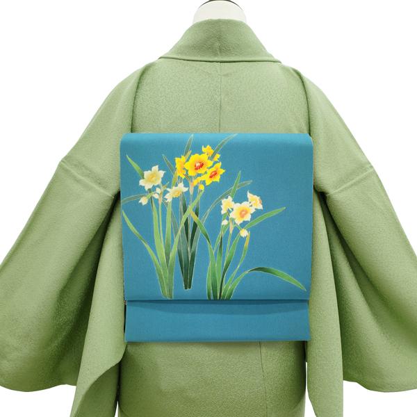 30％OFFで￥43780→30646 名古屋帯 九寸 十日町友禅 秀美 縮緬 手染め