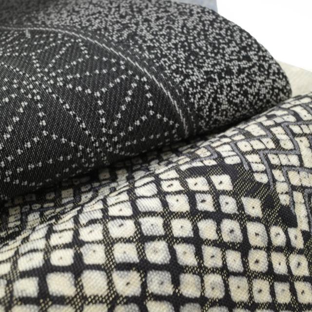 袋帯 西陣 4種のお太鼓柄 リバーシブル ふくれ織 金通し 雪輪 絞り柄