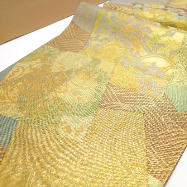 本袋帯 京都 西陣 川島織物 高級 本金 正絹 絹 金糸 色紙文 名物裂