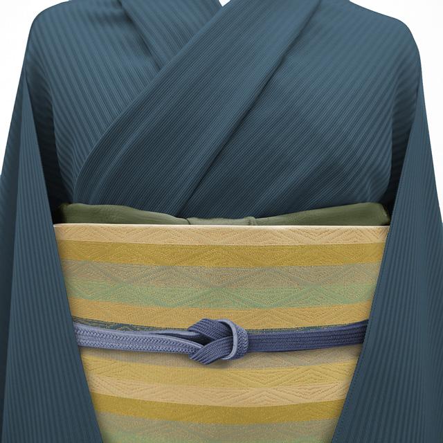 袋帯 龍村晋 傳匠名錦 全通 名物金剛金襴錦 工芸帯 多色 縞 金糸