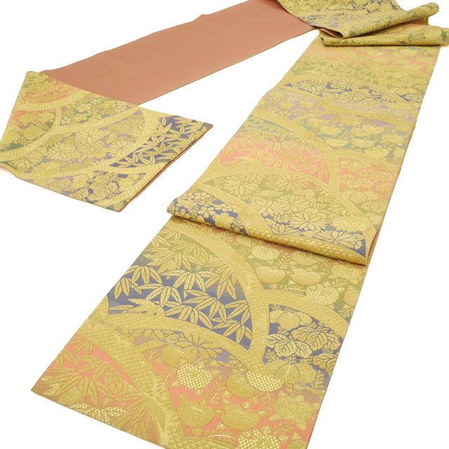 袋帯 リサイクル フォーマル 京都 西陣 全通 金華山織 正絹 金糸 多色