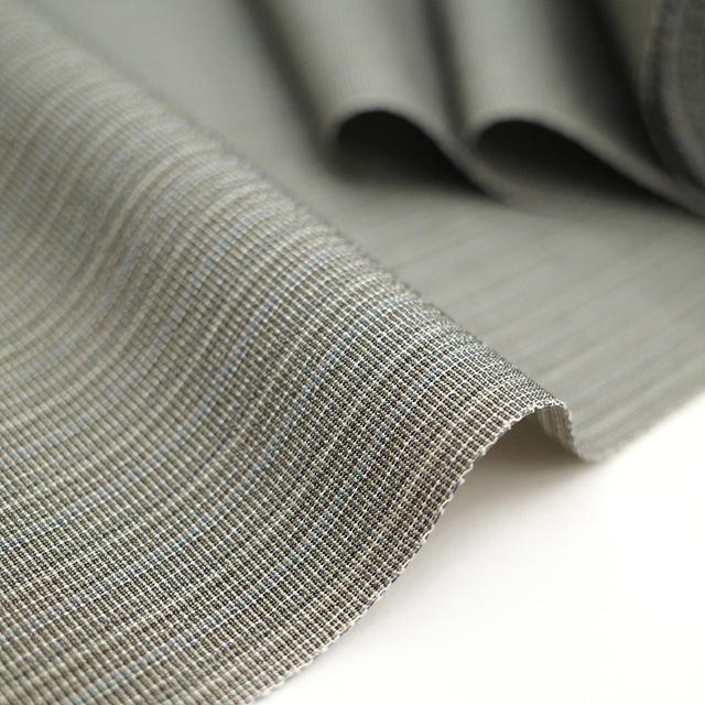 御召 着物 着尺 反物 お召 十日町 根啓織物 正絹 花冠 グレー 細縞 袷