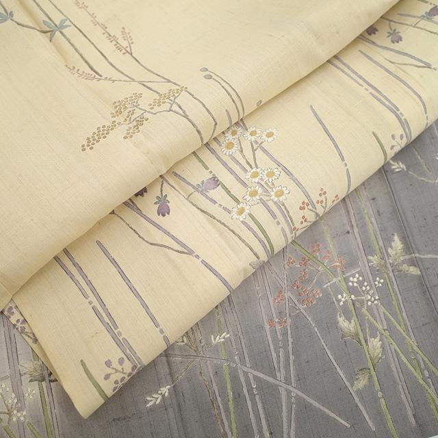 しょうざん 生紬 訪問着 単衣 着物 未使用 正絹 春 秋 京都 カジュアル