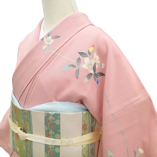 訪問着 着物 未使用 フォーマル 正絹 加賀友禅 和泉衛知 作 ピンク 桜