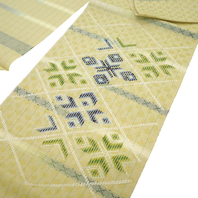 名古屋帯 未使用 花織 正絹 工房 真南風 本場琉球 沖縄県 手花織